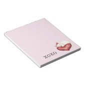 Bloc-note White Cat Red Heart Pillow (Incliné)