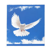 Bloc-note White Dove Bird Peace Love Flying Sky (Devant)