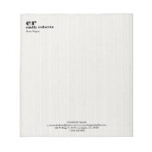 Bloc-note White Linen Burlap Gray Typography (Devant)