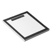 Bloc-note White On Black Polka Dots Pattern Custom Text (Incliné)