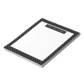 Bloc-note White On Black Polka Dots Pattern Custom Text (Tourné)