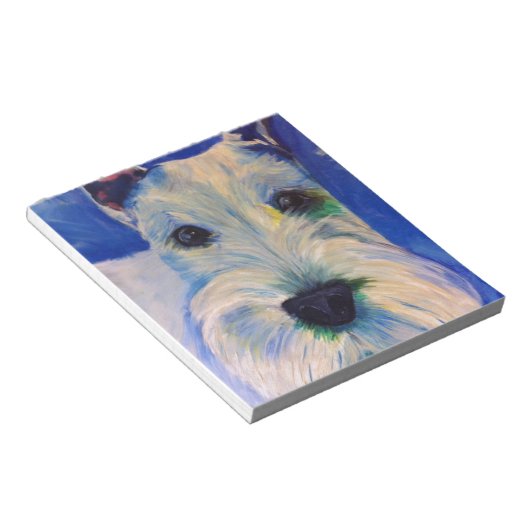 Bloc-note White Schnauzer's RULE ! (Incliné)