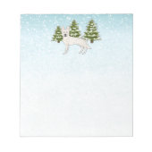 Bloc-note White Swiss Shepherd White GSD Chien Forêt d'hiver (Devant)