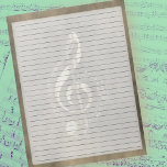Bloc-note Wide Ruled Gold Music Treble Clef Sepia 8,5 x 11<br><div class="desc">Bloc-notes large - Pages standard de taille de lettre - 8, 5" X 11" Lined with Black Wide Rule Lines on each Page for Easy Writing - Un Carnet avec un  en or muet sur un arrière - plan sépia.</div>