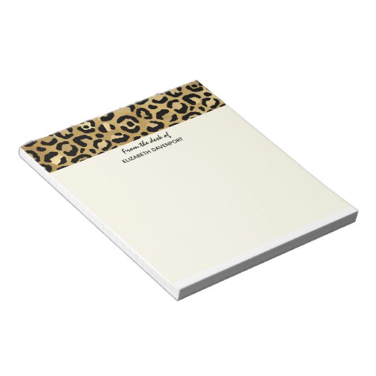 Bloc-note Wild & Exotic Leopard Print Pattern Border (Incliné)