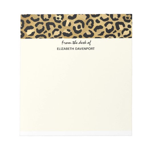 Bloc-note Wild & Exotic Leopard Print Pattern Border (Devant)