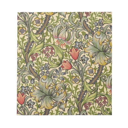 Bloc-note William Morris Golden Lily Motif restauré (Devant)