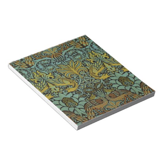 Bloc-note William Morris Peacock Dragon Fond d'écran (Incliné)