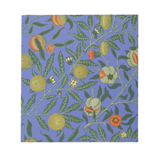 Bloc-note William Morris Pomegranate Bleu papier peint color (Devant)