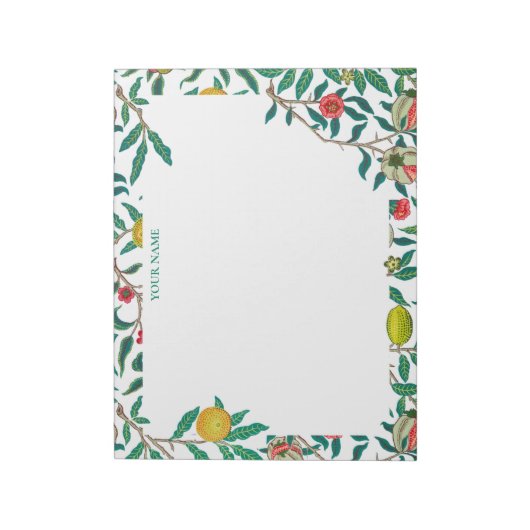 Bloc-note William Morris Pomegranit White (Tourné)