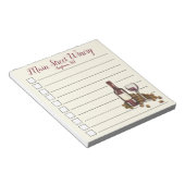 Bloc-note Winery Red Wine Bottle Glass Grapes Checklist (Incliné)