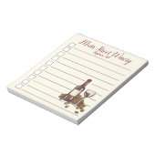 Bloc-note Winery Red Wine Bottle Glass Grapes Checklist (Tourné)