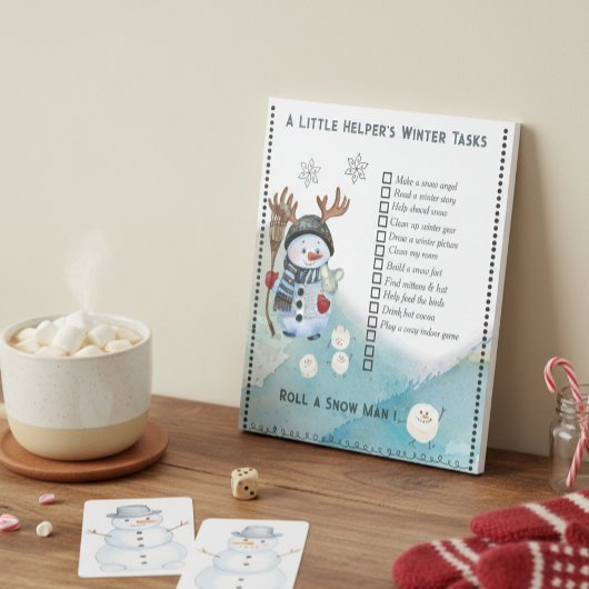 Bloc-note Winter To-Do List Notepad Snowman and Marshmallow