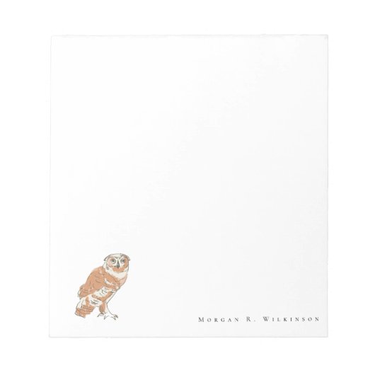 Bloc-note Wise Owl Illustration Personalized  (Devant)