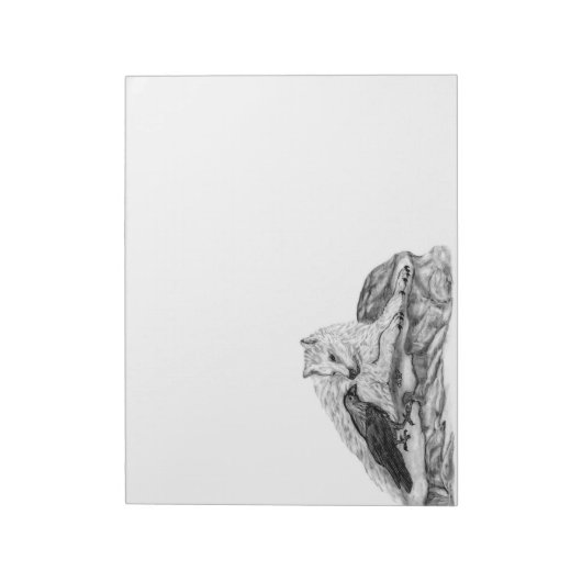 Bloc-note Wolf and Raven black and white design (Tourné)