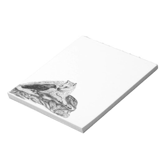 Bloc-note Wolf and Raven black and white design (Tourné)