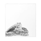 Bloc-note Wolf and Raven black and white design (Devant)
