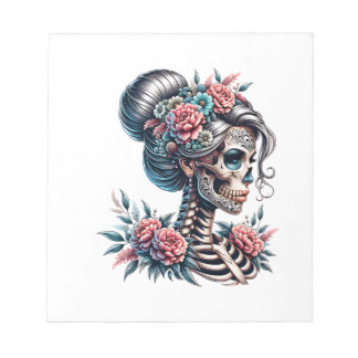Bloc-note Woman Skull Dia De Los Muertos Skeleton