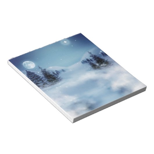 Bloc-note Wonderland d'hiver de nuit (Incliné)