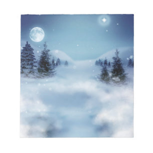 Bloc-note Wonderland d'hiver de nuit