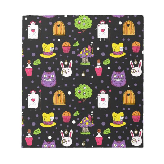 Bloc-note Wonderland noir (Devant)