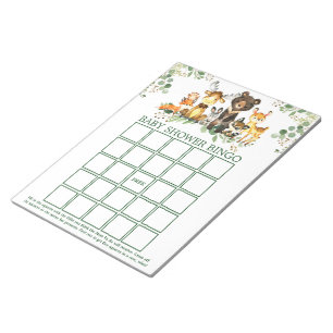 Bloc-note Woodland Animals Baby Shower Bingo Sheets