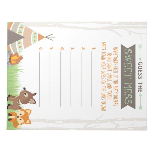 Bloc-note Woodland Camper Devine Le Jeu De Mess Sweet Répons (Devant)