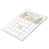 Bloc-note Woodland Forest Animaux Baby shower Bingo Jeu (Incliné)