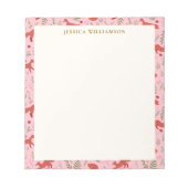 Bloc-note Woodland Fox Botanical Pattern Personalized Name (Devant)