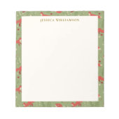 Bloc-note Woodland Fox Botanical Pattern Personalized Name (Devant)