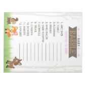 Bloc-note Word Scramble Girl Baby shower de bois Pack (Devant)