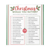 Bloc-note Would You Rather Christmas Game (Devant)