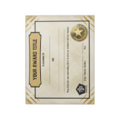 Bloc-note Write-on custom title employee recognition award (Tourné)