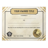 Bloc-note Write-on custom title employee recognition award (Devant)