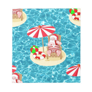 Bloc-note xmas beach santa claus
