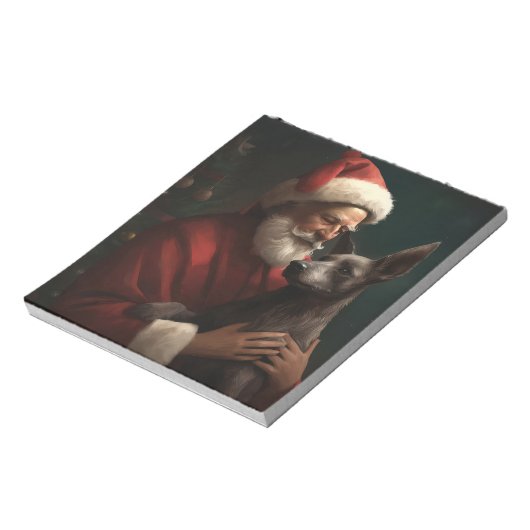 Bloc-note Xoloitzcuintli avec Noël Festif du Père Noël (Tourné)