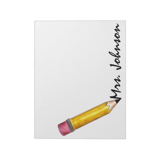 Bloc-note Yellow #2 Pencil Ecrire Anglais Enseignant École (Tourné)