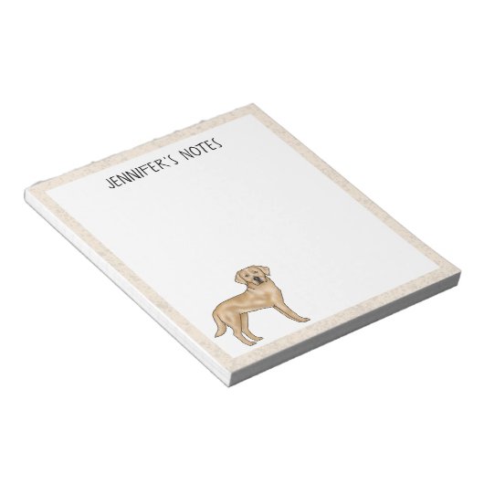 Bloc-note Yellow Labrador Retriever mignon Lab Chien Votre n (Incliné)