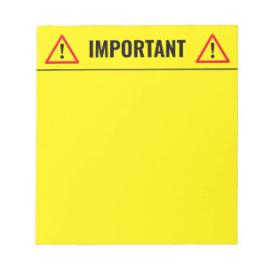 Bloc-note Yellow memo writing notepad for important stuff