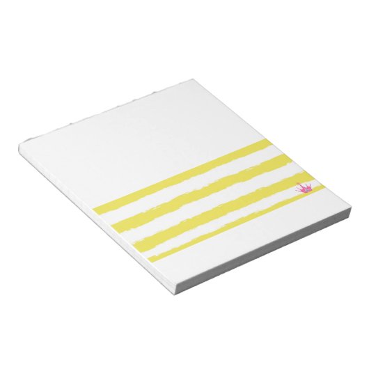 Bloc-note Yellow stripes and a pink crown Notepad (Incliné)