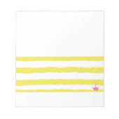 Bloc-note Yellow stripes and a pink crown Notepad (Devant)