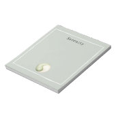 Bloc-note Yin Yang Méditation Personnalisée Vert Olive (Tourné)