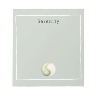 Bloc-note Yin Yang Méditation Personnalisée Vert Olive