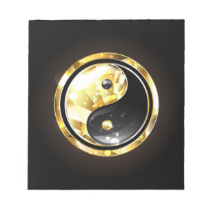 Bloc-note Yin Yang or sur noir