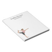 Bloc-note Yoga Instructeur Danseuse Pose Enseignant Nom Pers (Incliné)