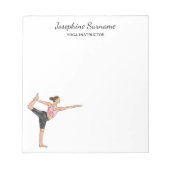 Bloc-note Yoga Instructeur Danseuse Pose Enseignant Nom Pers (Devant)