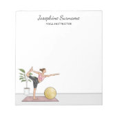 Bloc-note Yoga Instructor Dancer Pose Trainer Nom personnali (Devant)