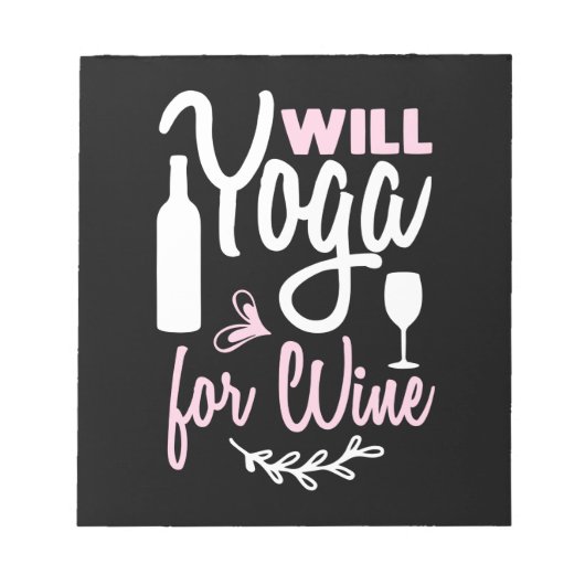 Bloc-note Yoga Lover | Will Yoga Pour Vin (Devant)