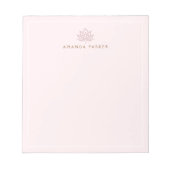 Bloc-note Yoga rose fleur de lotus stylisé guérison (Devant)