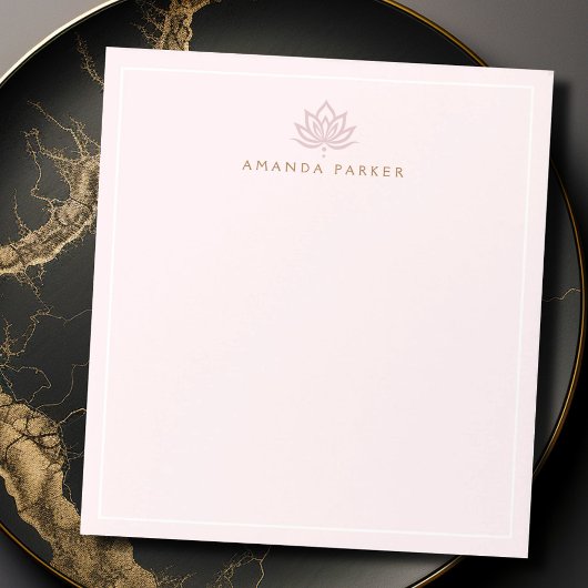 Bloc-note Yoga rose fleur de lotus stylisé guérison